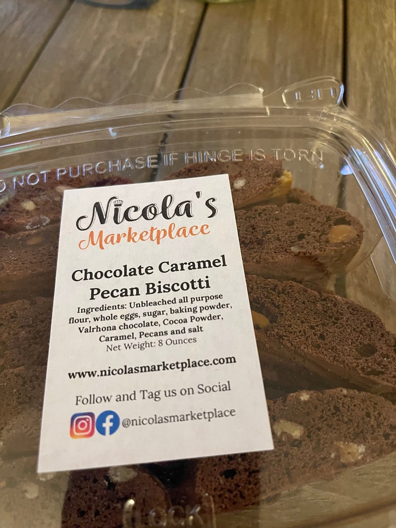 Chocolate Caramel Pecan Biscotti - Nicola&